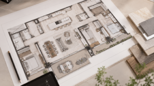planta de apartamento de alto padrão